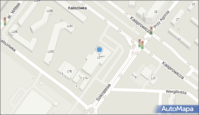 Warszawa, Kasprowicza Jana, 117, mapa Warszawy
