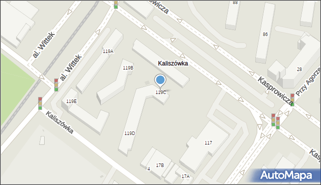 Warszawa, Kasprowicza Jana, 119C, mapa Warszawy