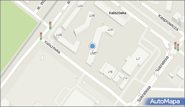 Warszawa, Kasprowicza Jana, 119D, mapa Warszawy