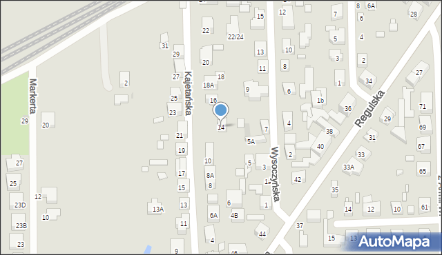 Warszawa, Kajetańska, 14, mapa Warszawy