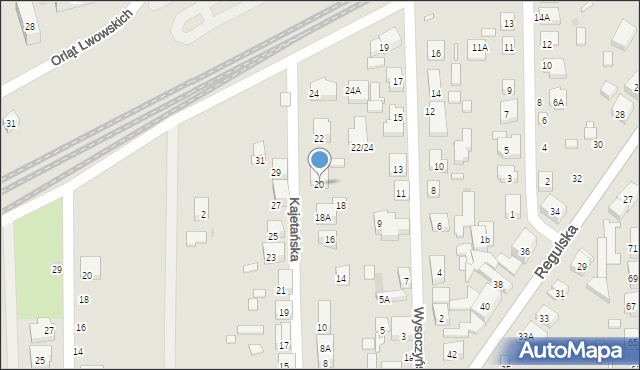 Warszawa, Kajetańska, 20, mapa Warszawy