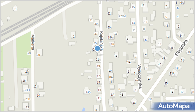 Warszawa, Kajetańska, 21A, mapa Warszawy