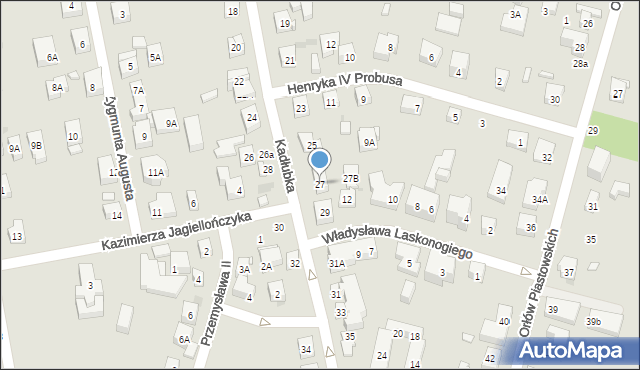 Warszawa, Kadłubka Wincentego, bp., 27, mapa Warszawy