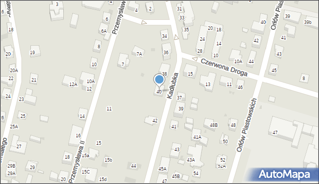 Warszawa, Kadłubka Wincentego, bp., 40, mapa Warszawy