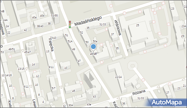 Warszawa, Kazimierzowska, 46/48, mapa Warszawy