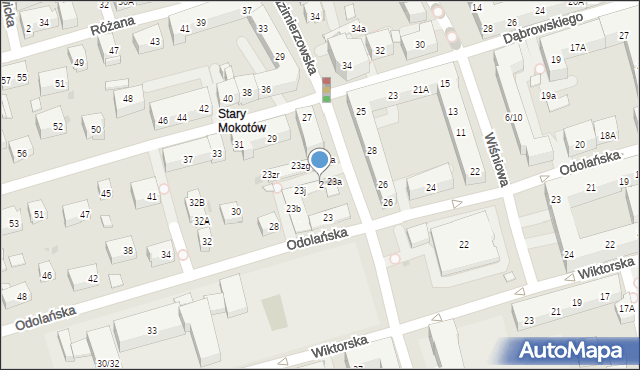 Warszawa, Kazimierzowska, 23d, mapa Warszawy