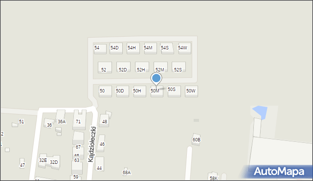 Warszawa, Kądziołeczki, 50N, mapa Warszawy