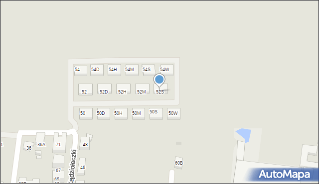 Warszawa, Kądziołeczki, 52S, mapa Warszawy