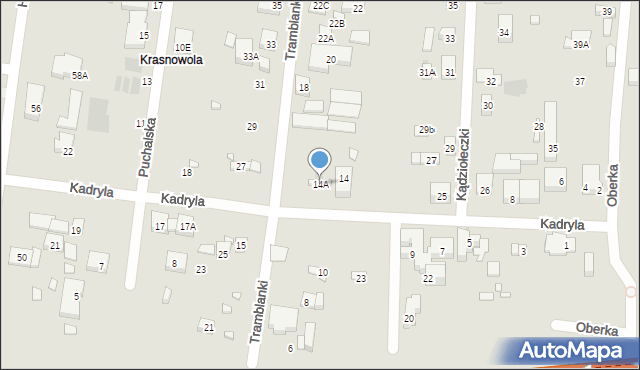 Warszawa, Kadryla, 14A, mapa Warszawy