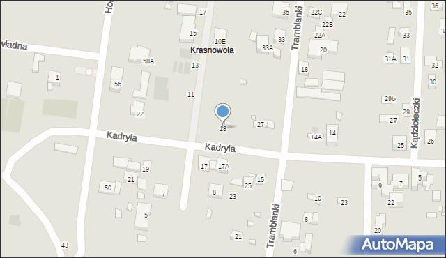 Warszawa, Kadryla, 18, mapa Warszawy