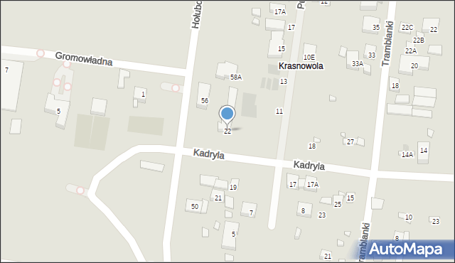 Warszawa, Kadryla, 49, mapa Warszawy