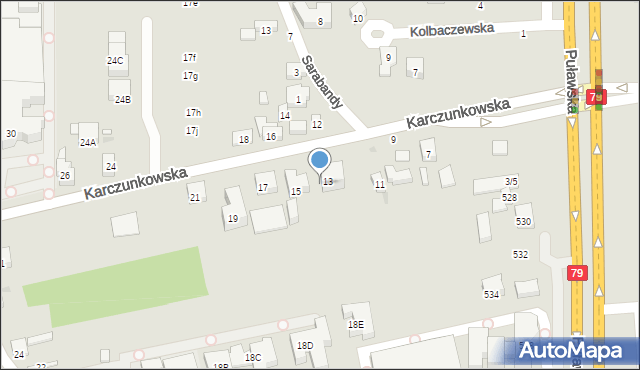 Warszawa, Karczunkowska, 13A, mapa Warszawy