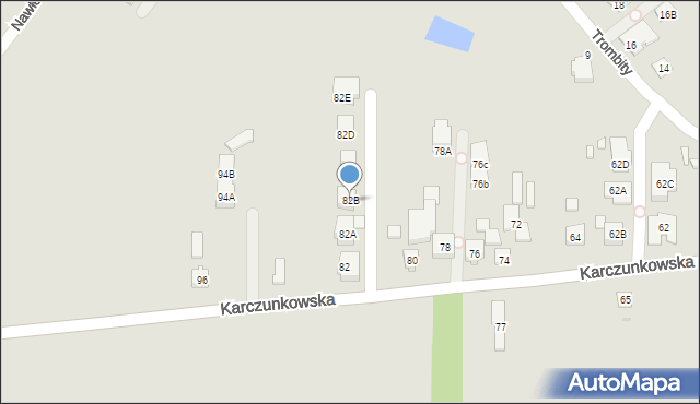 Warszawa, Karczunkowska, 82B, mapa Warszawy