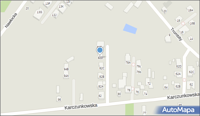 Warszawa, Karczunkowska, 82D, mapa Warszawy