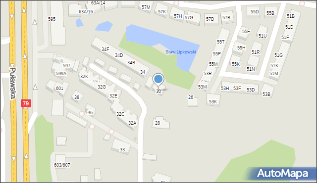 Warszawa, Karmazynowa, 30, mapa Warszawy