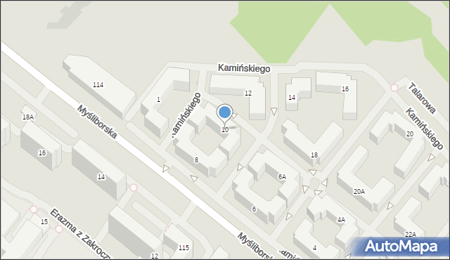 Warszawa, Kamińskiego Aleksandra, dh., 10, mapa Warszawy