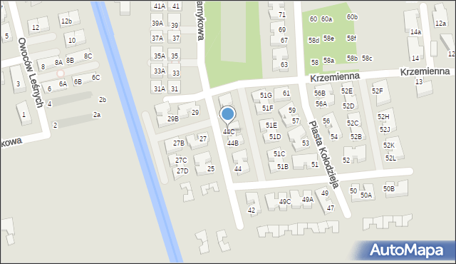 Warszawa, Kamykowa, 44C, mapa Warszawy