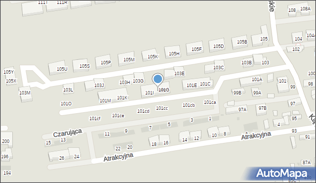 Warszawa, Kąty Grodziskie, 101H, mapa Warszawy