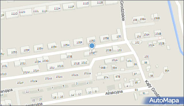 Warszawa, Kąty Grodziskie, 103C, mapa Warszawy