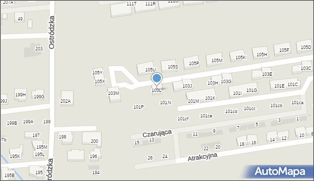 Warszawa, Kąty Grodziskie, 103L, mapa Warszawy