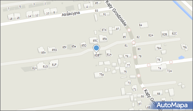 Warszawa, Kąty Grodziskie, 81B, mapa Warszawy