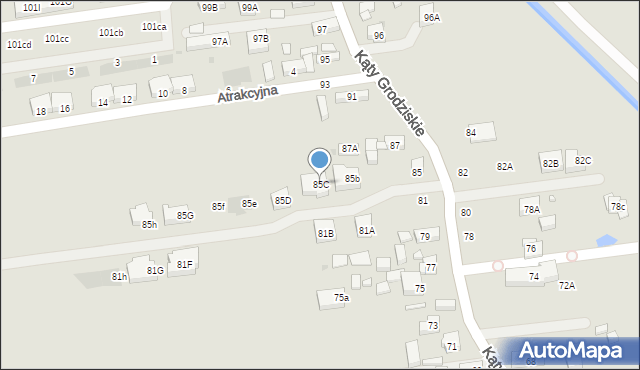 Warszawa, Kąty Grodziskie, 85C, mapa Warszawy