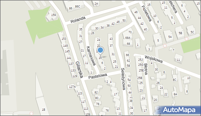 Warszawa, Karminowa, 10, mapa Warszawy