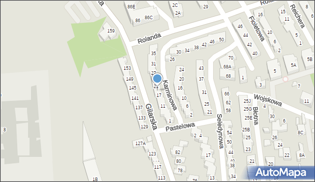 Warszawa, Karminowa, 19, mapa Warszawy