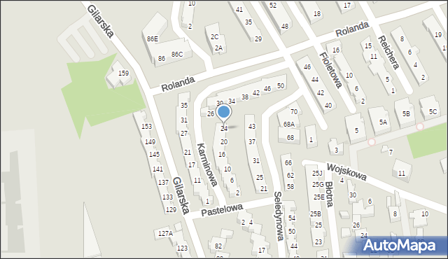 Warszawa, Karminowa, 24, mapa Warszawy