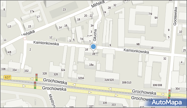 Warszawa, Kamionkowska, 18, mapa Warszawy