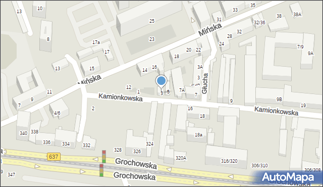 Warszawa, Kamionkowska, 3, mapa Warszawy