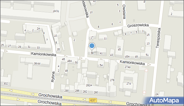 Warszawa, Kamionkowska, 39, mapa Warszawy