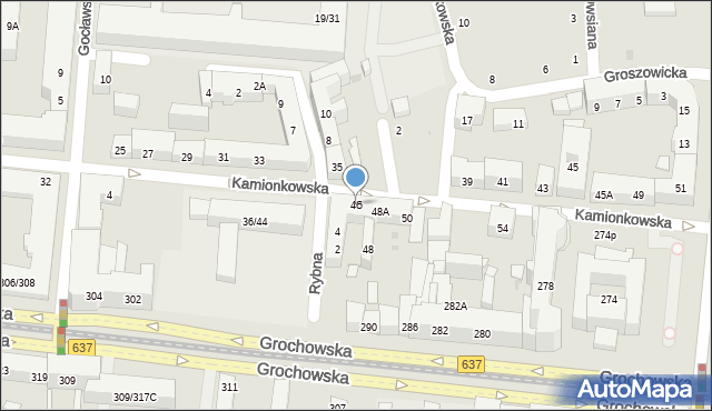Warszawa, Kamionkowska, 46, mapa Warszawy