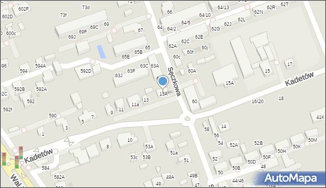 Warszawa, Kadetów, 13A, mapa Warszawy