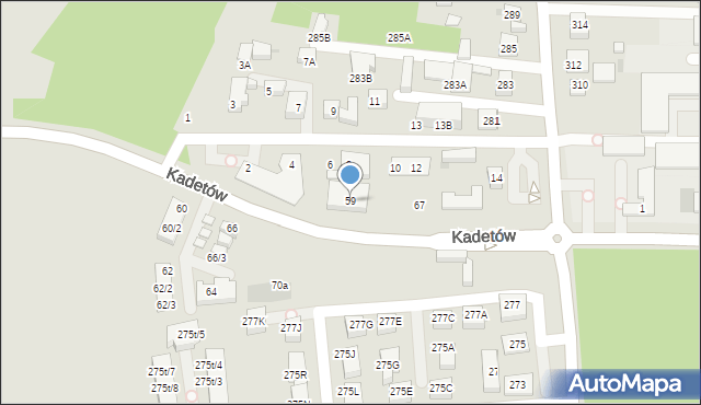 Warszawa, Kadetów, 59, mapa Warszawy