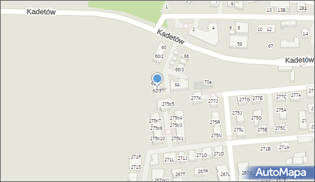 Warszawa, Kadetów, 62/3, mapa Warszawy