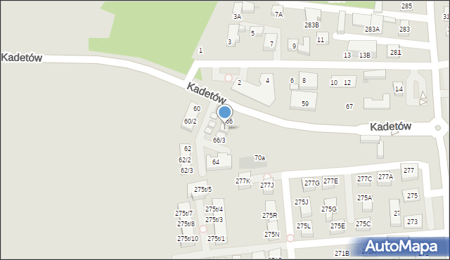 Warszawa, Kadetów, 66A, mapa Warszawy