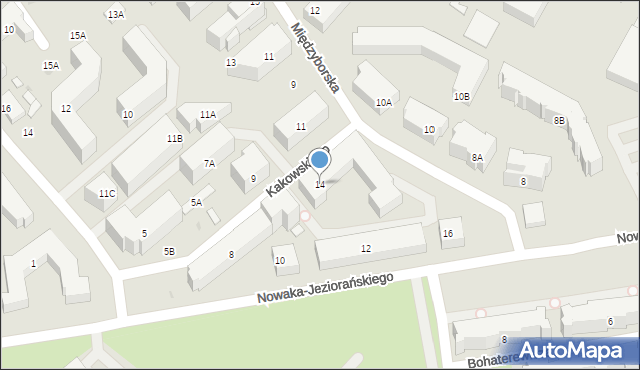 Warszawa, Kakowskiego Aleksandra, kard., 14, mapa Warszawy