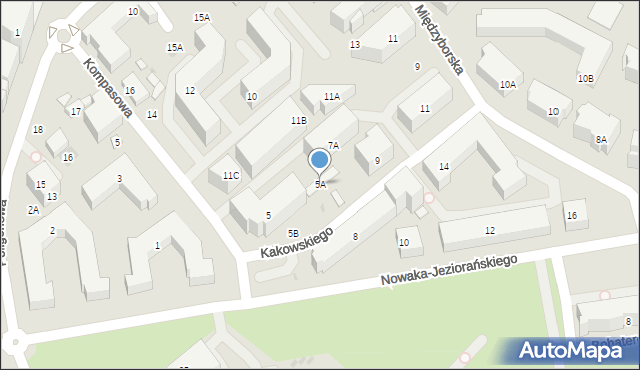 Warszawa, Kakowskiego Aleksandra, kard., 5A, mapa Warszawy