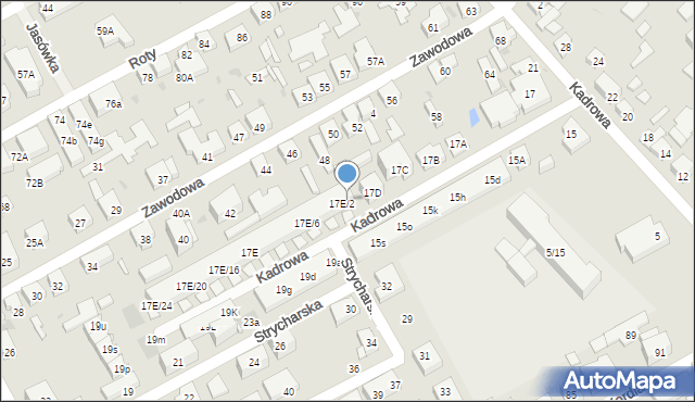 Warszawa, Kadrowa, 17E/1, mapa Warszawy