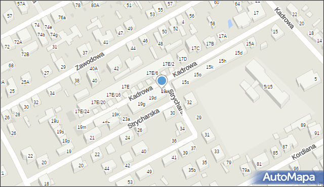 Warszawa, Kadrowa, 19b, mapa Warszawy