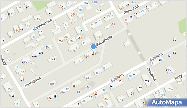 Warszawa, Karolówka, 10a, mapa Warszawy