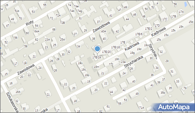 Warszawa, Kadrowa, 17es24, mapa Warszawy