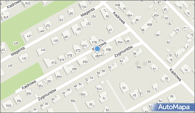 Warszawa, Kadrowa, 65C, mapa Warszawy