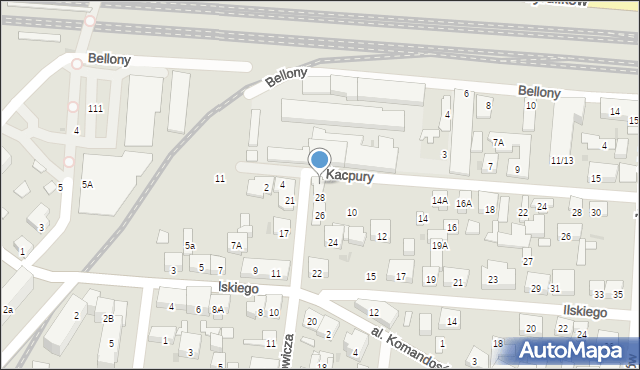 Warszawa, Kacpury Antoniego, 8, mapa Warszawy