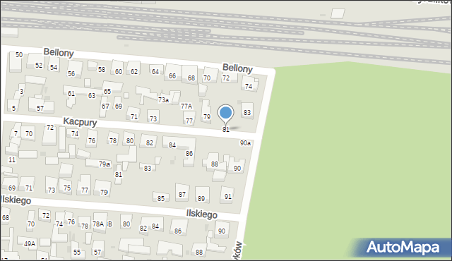 Warszawa, Kacpury Antoniego, 81, mapa Warszawy