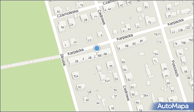 Warszawa, Karpacka, 6, mapa Warszawy