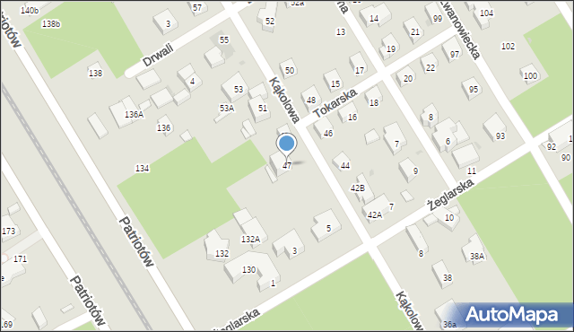 Warszawa, Kąkolowa, 47, mapa Warszawy
