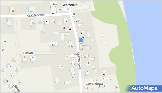 Warzenko, Kasztanowa, 30, mapa Warzenko