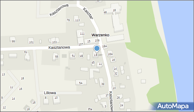 Warzenko, Kasztanowa, 47, mapa Warzenko